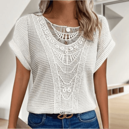 Effortless Lace Blouse for Women with Vintage Casual Style