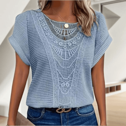 Effortless Lace Blouse for Women with Vintage Casual Style