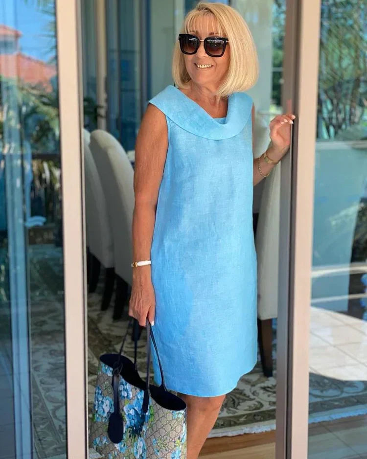 Effortless Dress for Women with Round Neck Sleeveless
