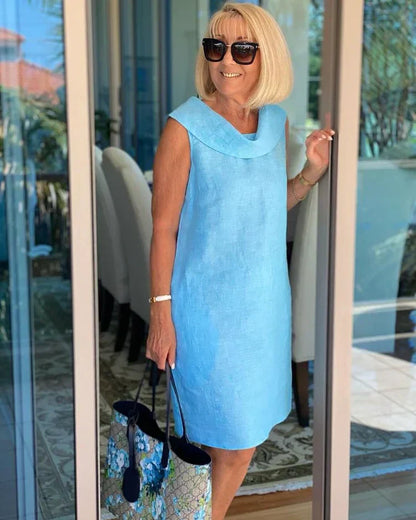 Effortless Dress for Women with Round Neck Sleeveless