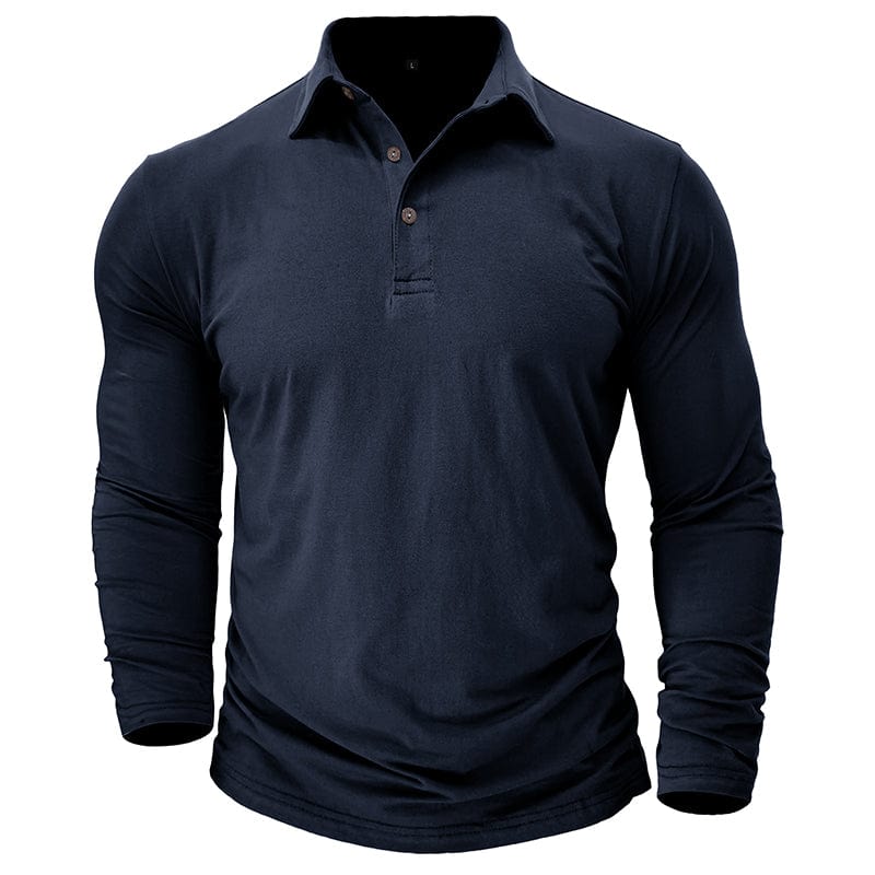 Classic Polo Shirt for Men with Long Sleeve