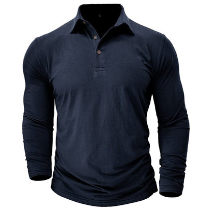 Classic Polo Shirt for Men with Long Sleeve