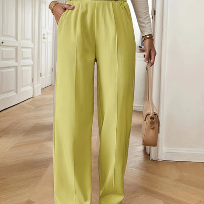 Effortless Trousers for Women with High Waist Pockets
