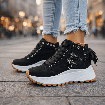 Comfortable Slip On Shoes for Women with Ankle Cushioned Zipper Style