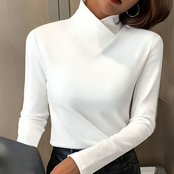 Stylish Blouse for Women with Turtleneck Casual Style