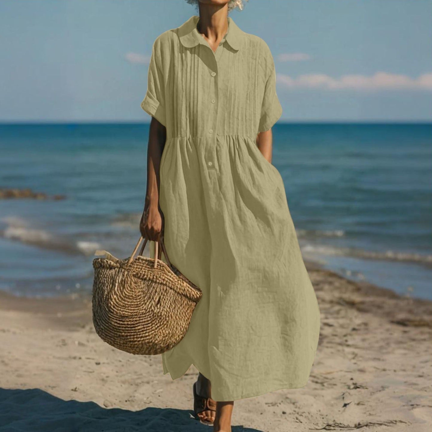 Stylish Dress for Women with Button Front