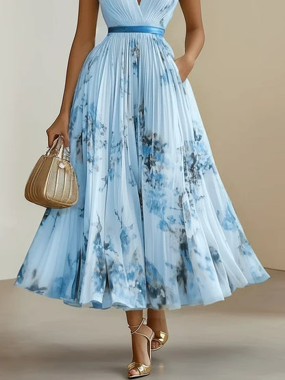 Elegant Wrap Mini Dress for Women with V Neck Sleeveless