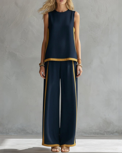 Effortless Two Piece Set for Women with Sleeveless Casual Style