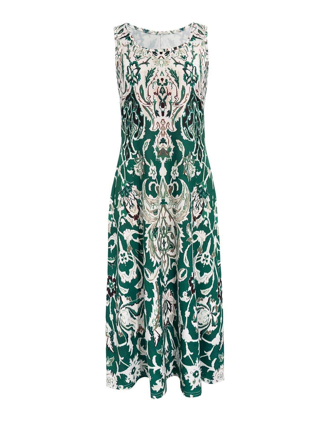 Effortless Floral Maxi Dress for Women with Sleeveless Casual Style