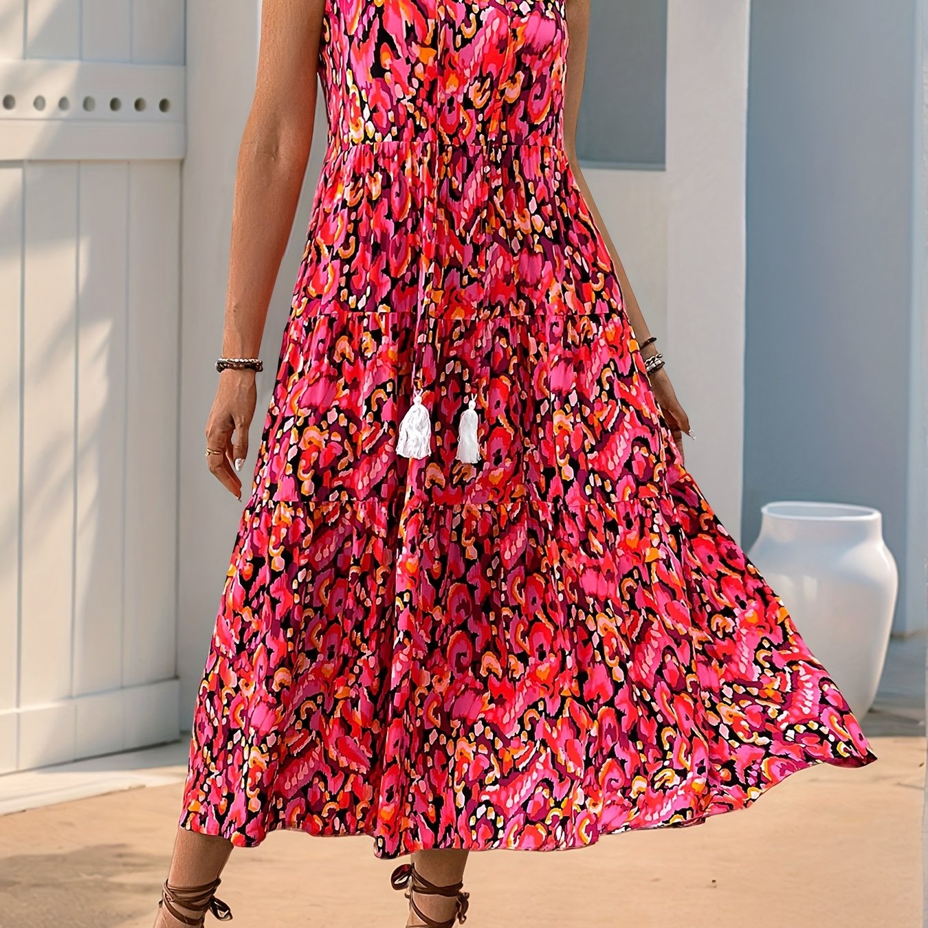 Elegant Maxi Dress for Women with Sleeveless Casual Style