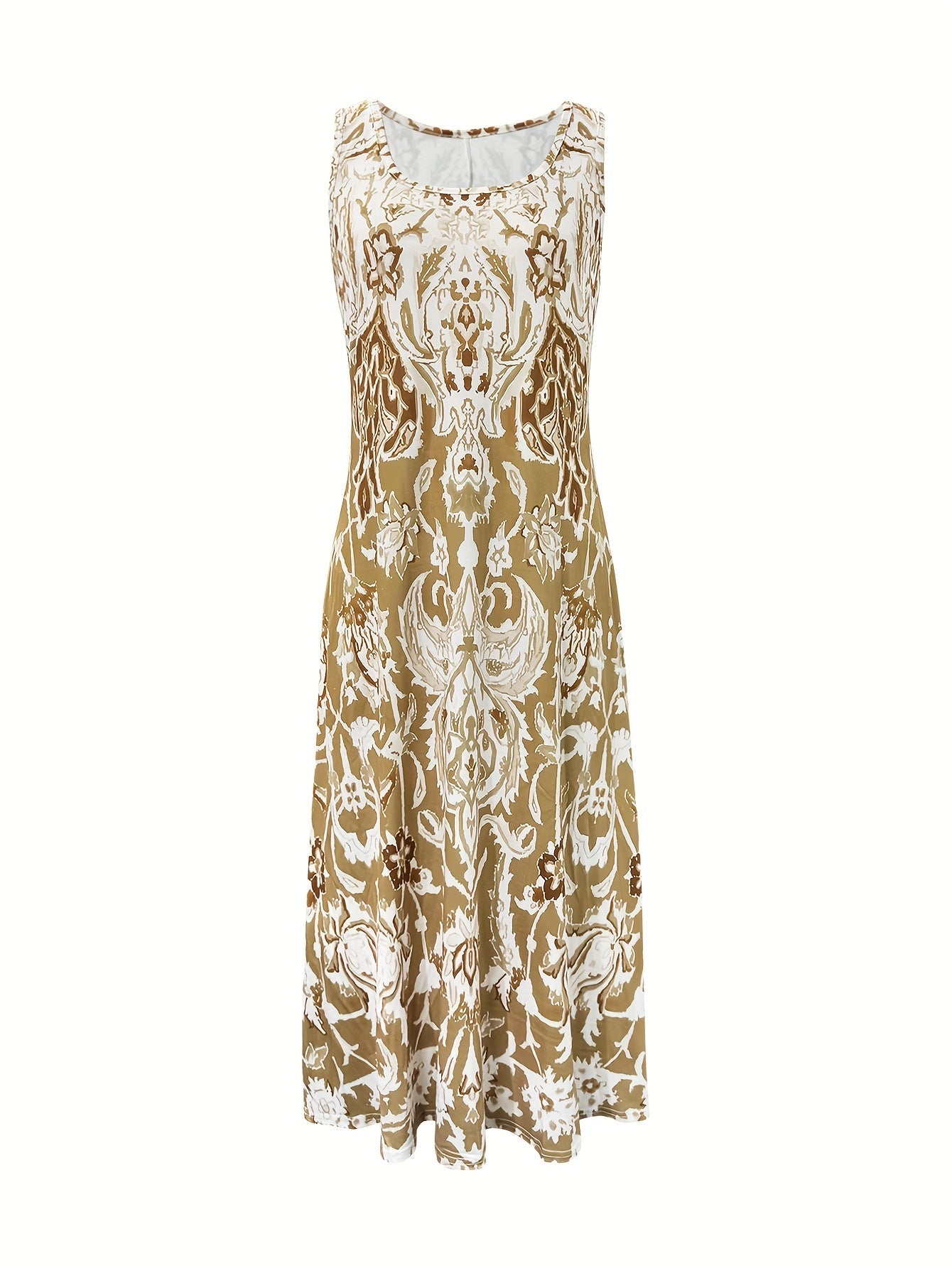 Effortless Floral Maxi Dress for Women with Sleeveless Casual Style