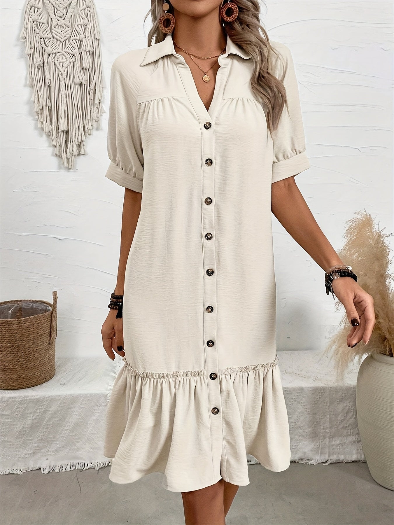 Stylish Midi Dress for Women with Pleated