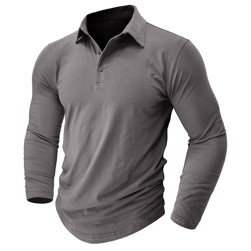 Classic Polo Shirt for Men with Long Sleeve