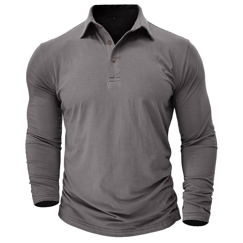 Classic Polo Shirt for Men with Long Sleeve