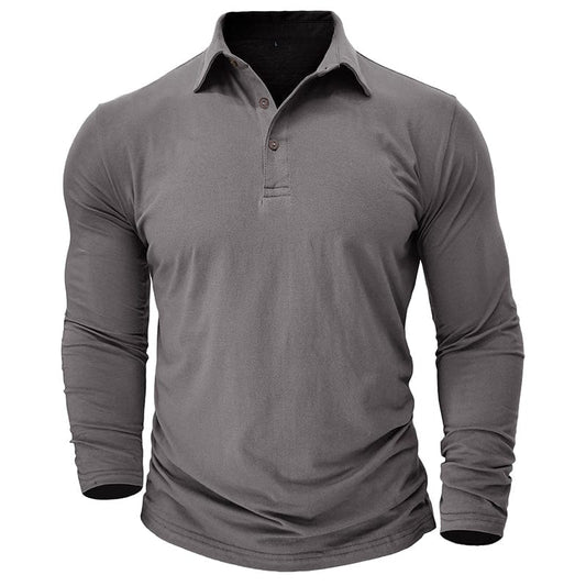 Classic Polo Shirt for Men with Long Sleeve