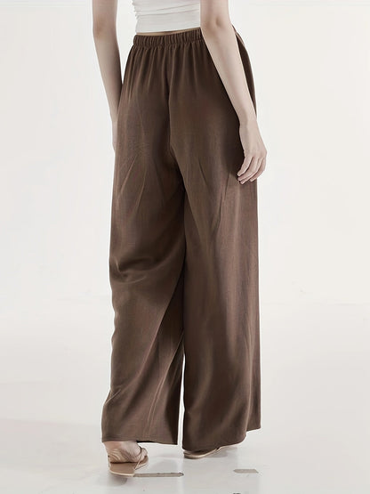 Effortless Wide Leg Pants for Women with Drawstring High Waist Relaxed Style