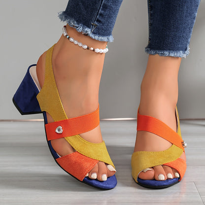 Comfortable Heels for Women with Orthopedic Block Heel Open Toe Style