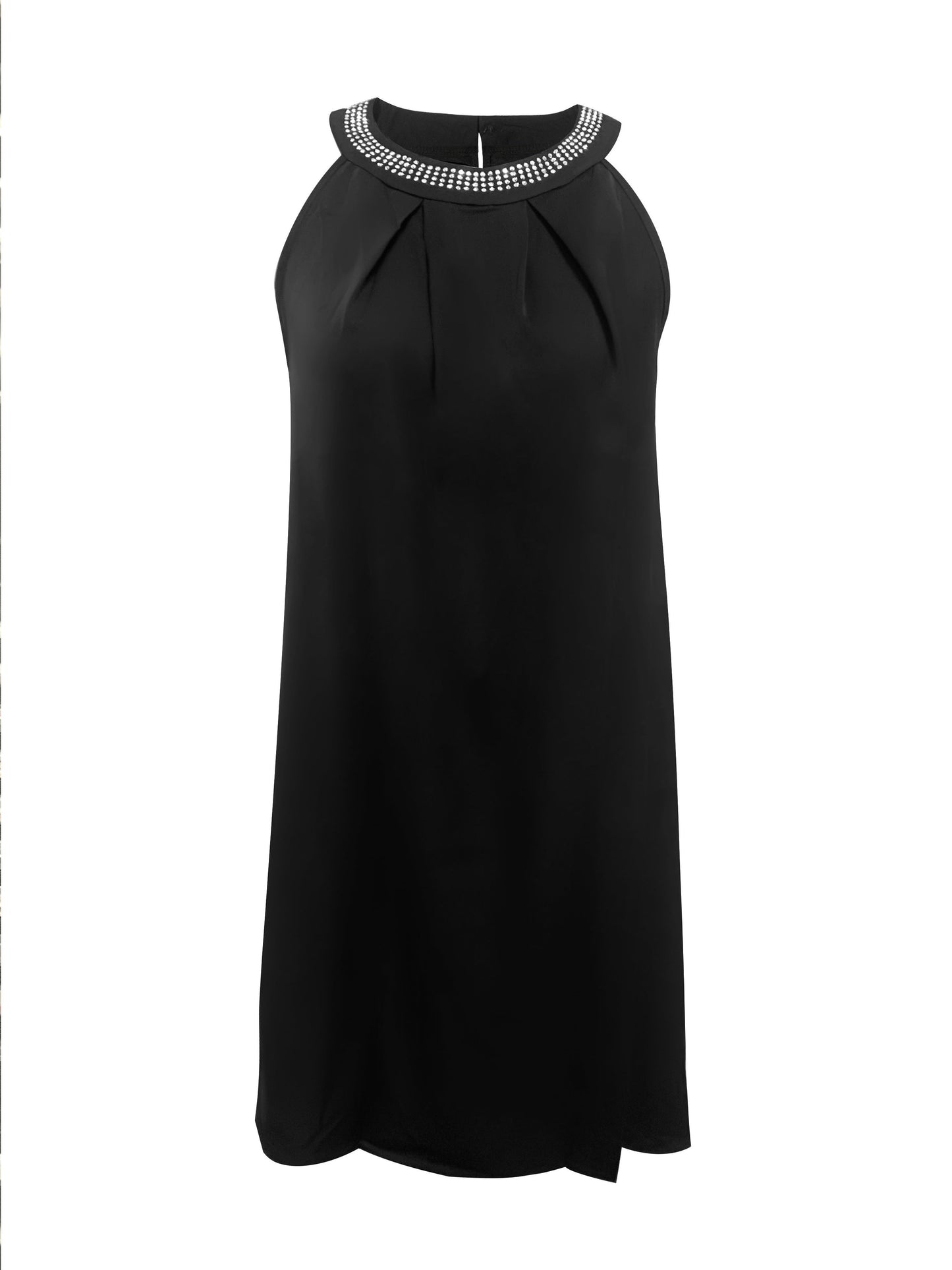 Elegant Evening Dress for Women with Round Neck Sleeveless Formal Wedding Guest Style