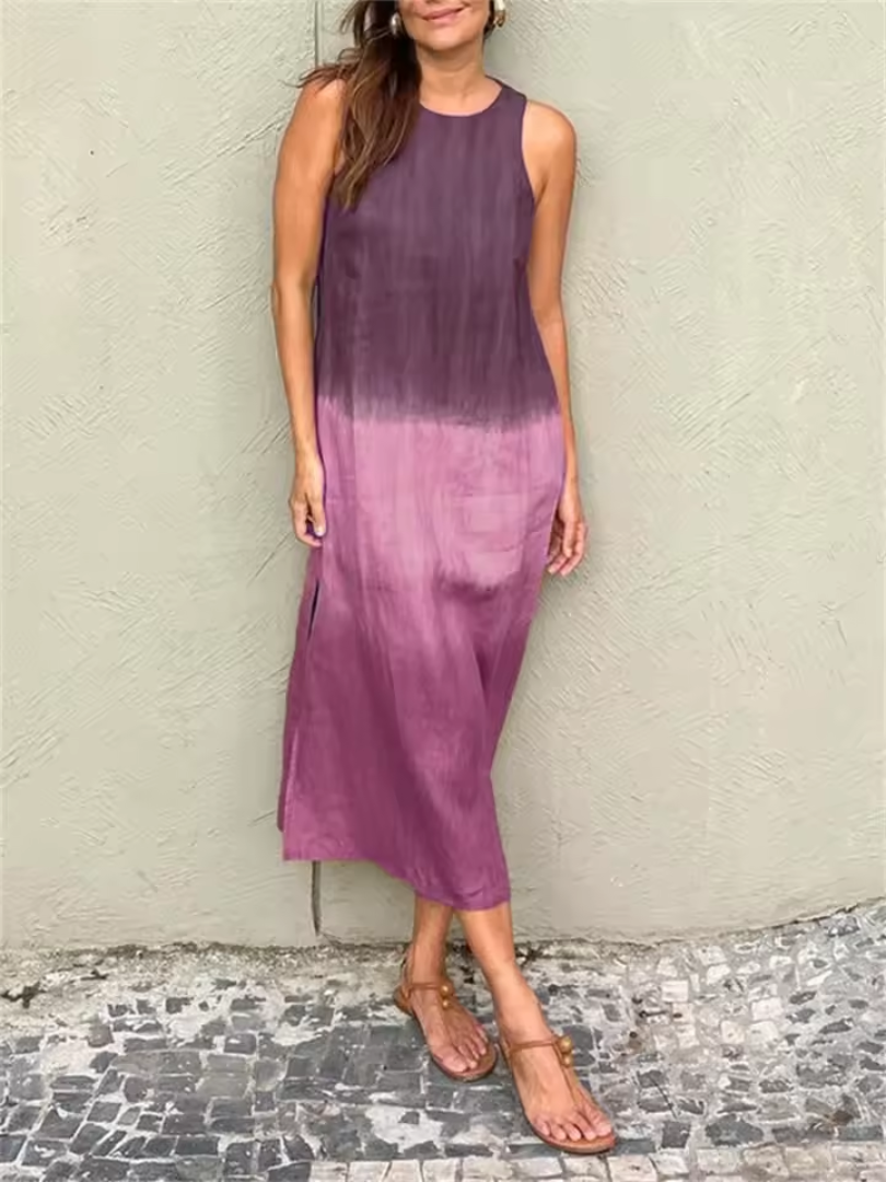 Elegant Dress for Women with Round Neck Sleeveless