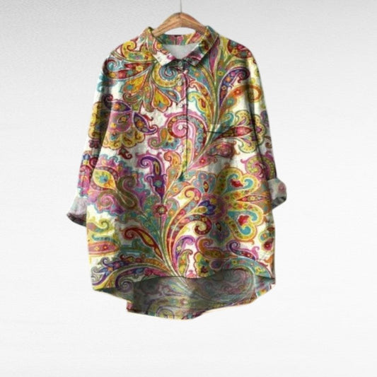 Effortless Blouse for Women with Long Sleeve Retro
