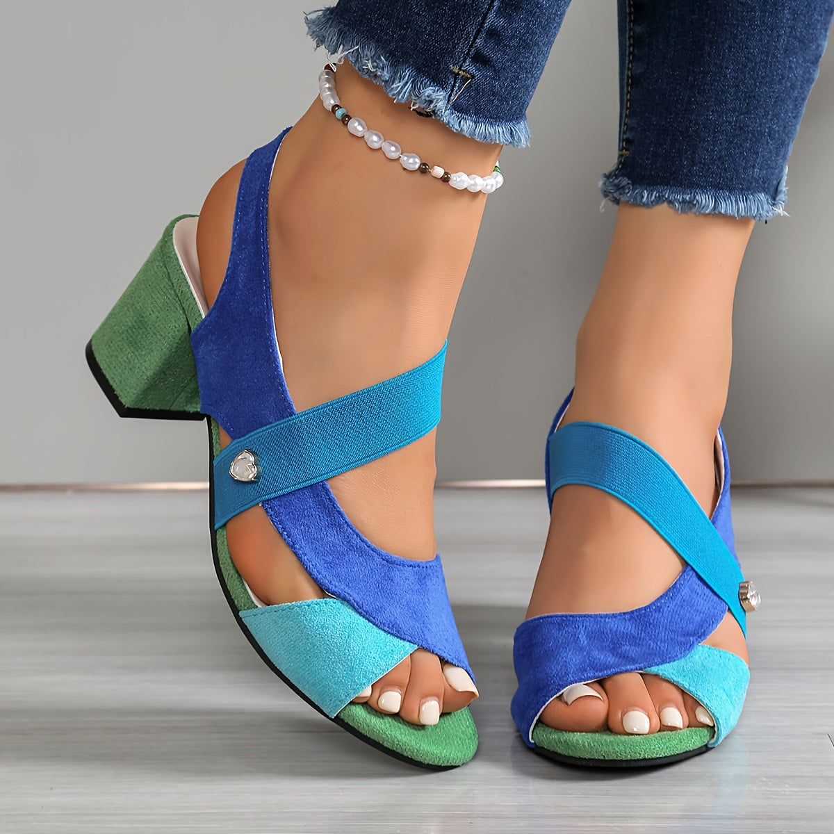 Comfortable Heels for Women with Orthopedic Block Heel Open Toe Style