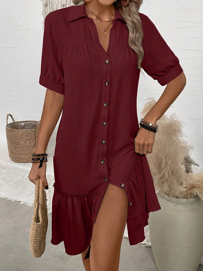 Stylish Midi Dress for Women with Pleated
