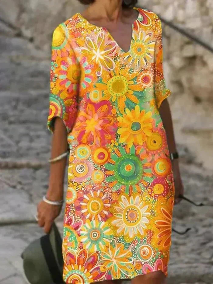 Effortless Floral Midi Dress for Women