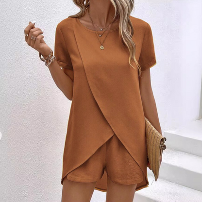 Stylish Two Piece Set for Women with Slit Casual Style