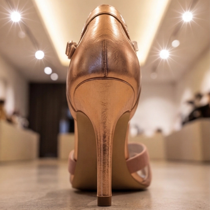 Comfortable Pink Heels for Women with Orthopedic T Strap Style