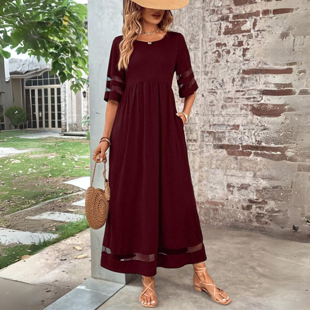 Effortless Midi Dress for Women with Empire Waist