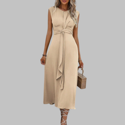 Elegant Maxi Dress for Women with Round Neck Sleeveless