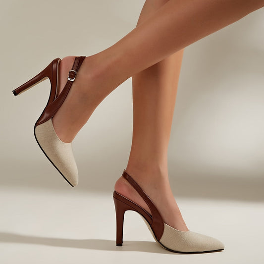Comfortable Heels for Women with Slingback Pointed Toe Style