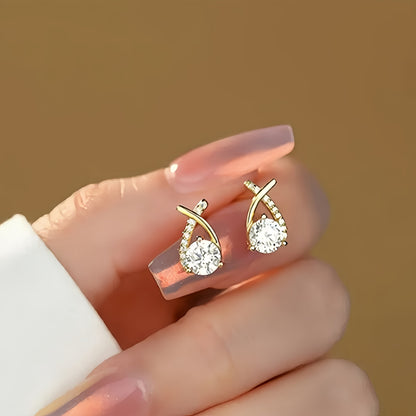 Elegant Earrings for Women with Stud Cubic Design