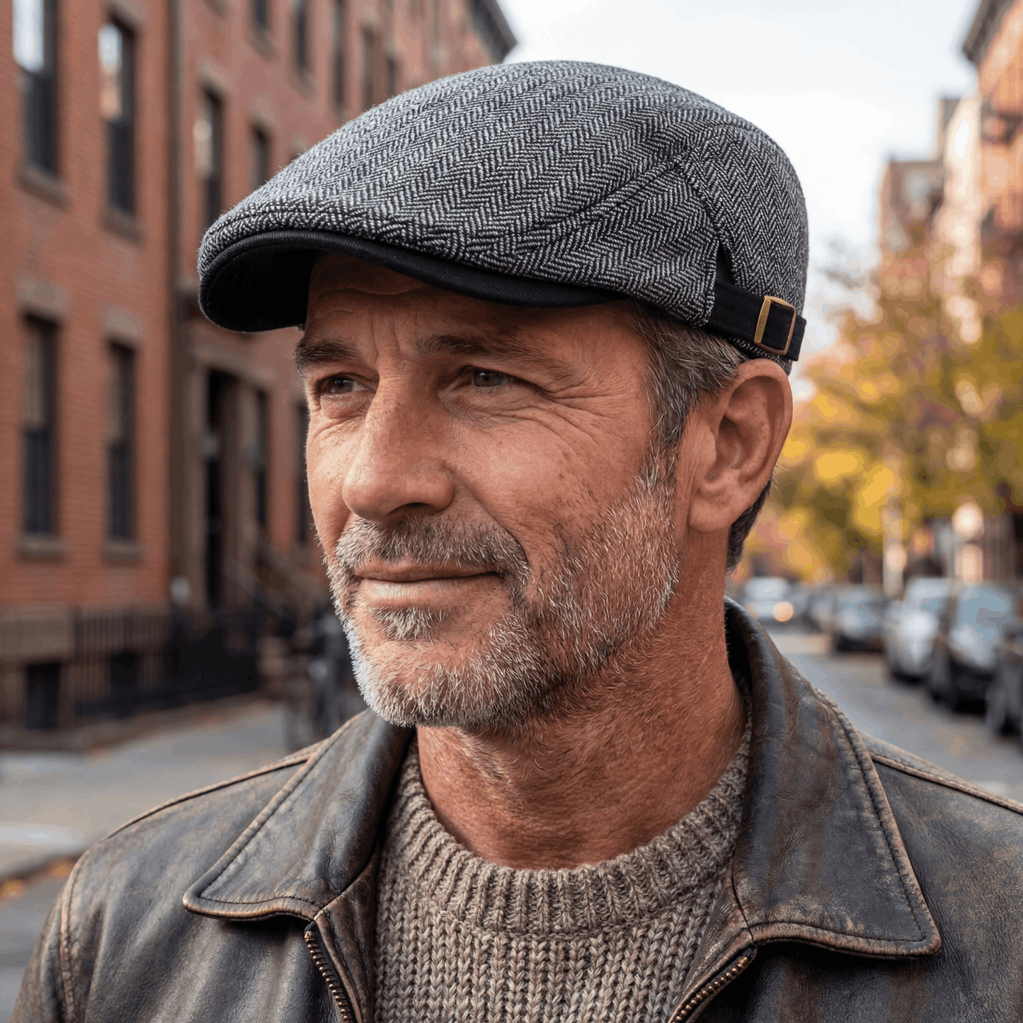 Stylish Cap for Men with Vintage Herringbone Design