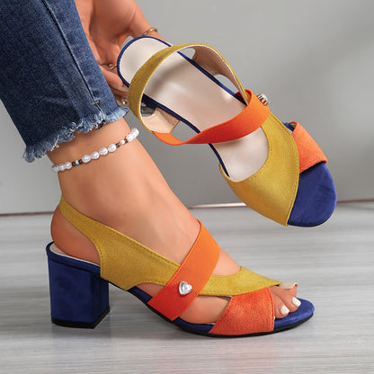 Comfortable Heels for Women with Orthopedic Block Heel Open Toe Style