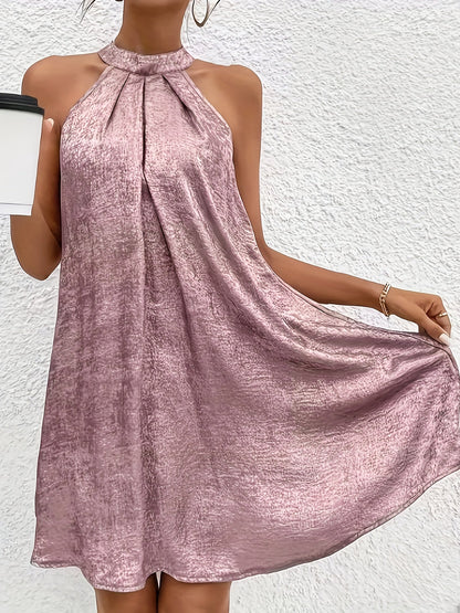 Elegant Mini Dress for Women with Halter Neck