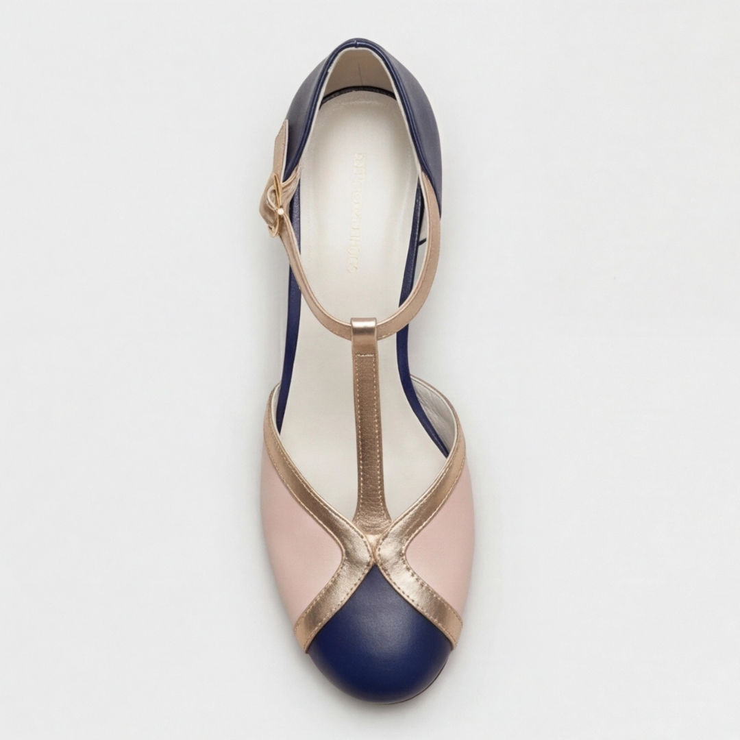 Comfortable Heels for Women with Closed Toe T Strap Cushioned Style