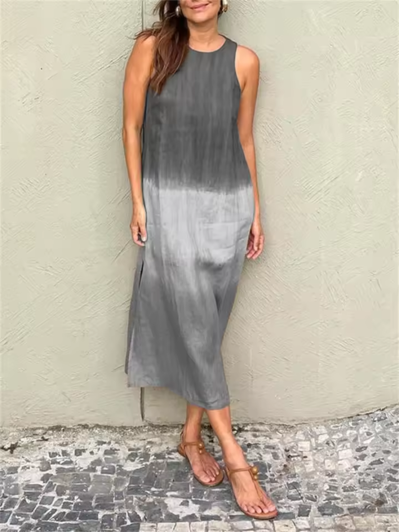 Elegant Dress for Women with Round Neck Sleeveless
