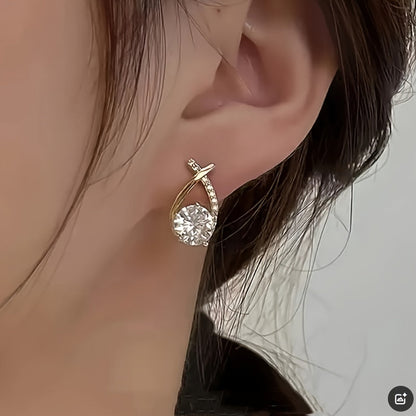Elegant Earrings for Women with Stud Cubic Design