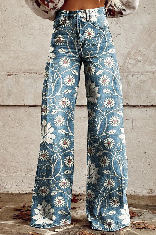 Effortless Blue Pants for Women with Retro Casual Style