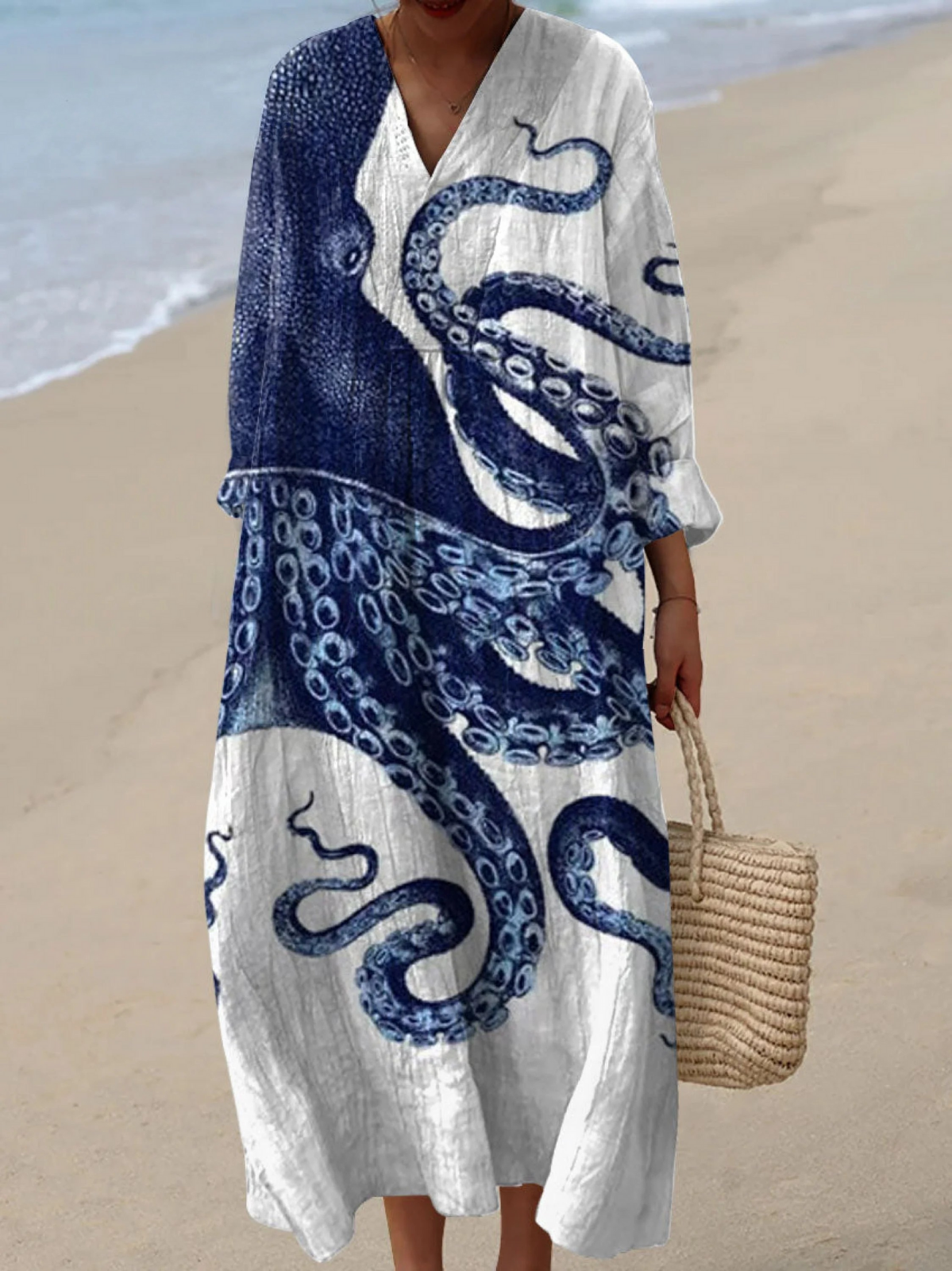 Effortless Flowy Dress for Women with Long Sleeve