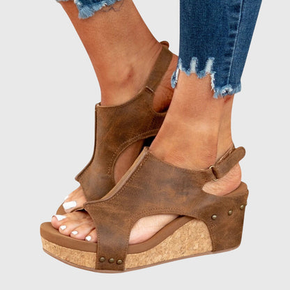 Comfortable Orthopedic Sandals for Women with Open Toe Wedge Buckle Style