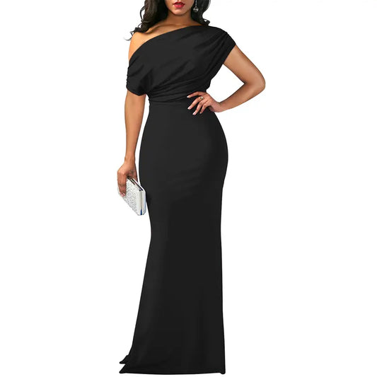 Stylish Evening Dress for Women with Off Shoulder Formal Wedding Guest Style