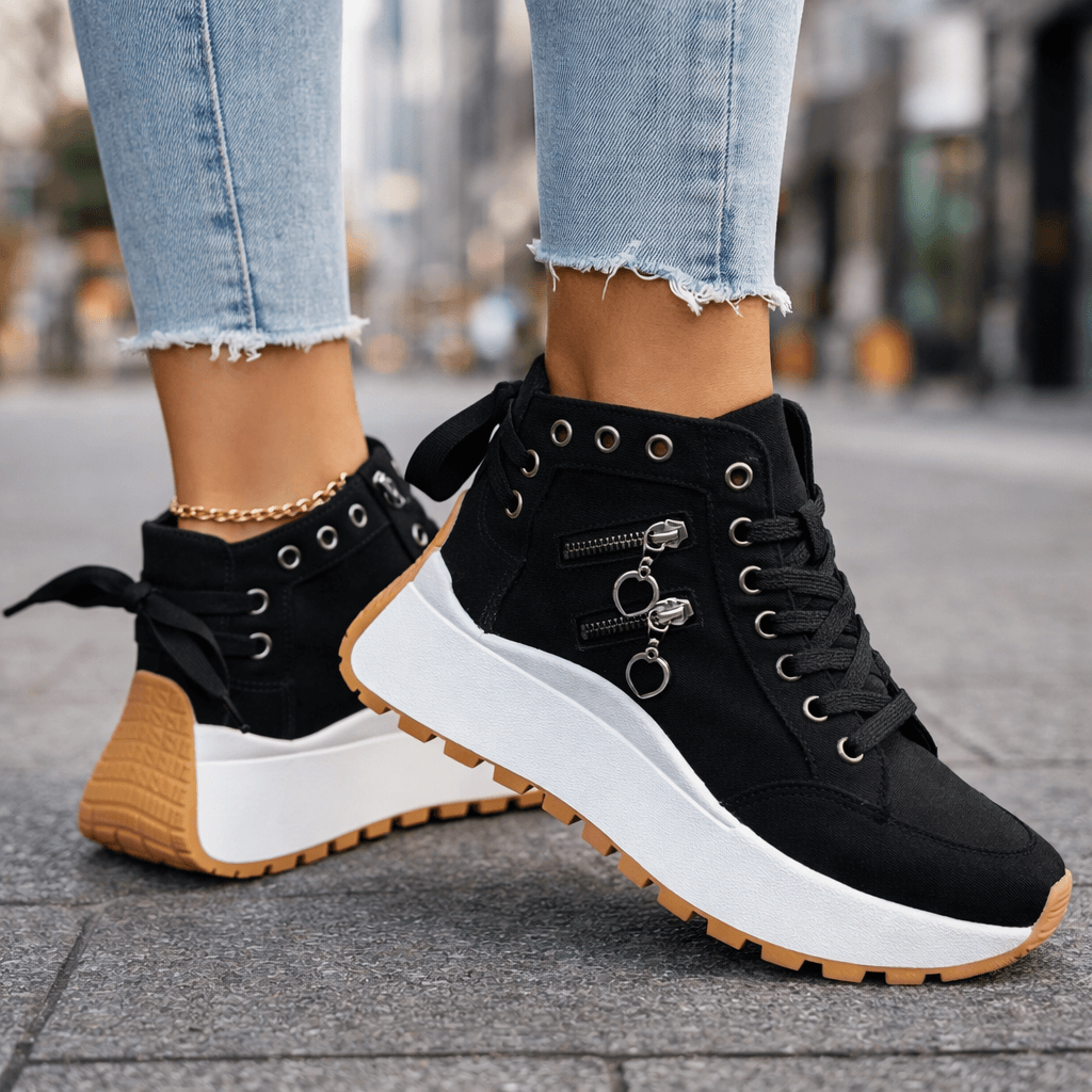 Comfortable Slip On Shoes for Women with Ankle Cushioned Zipper Style