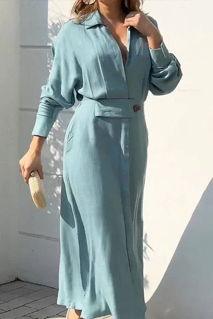Effortless Shirt Dress for Women with Long Sleeve