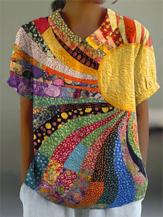 Stylish Patchwork Blouse for Women
