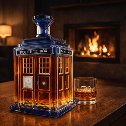 Stylish Whisky Decanter Bottle Gift Set with Building Design