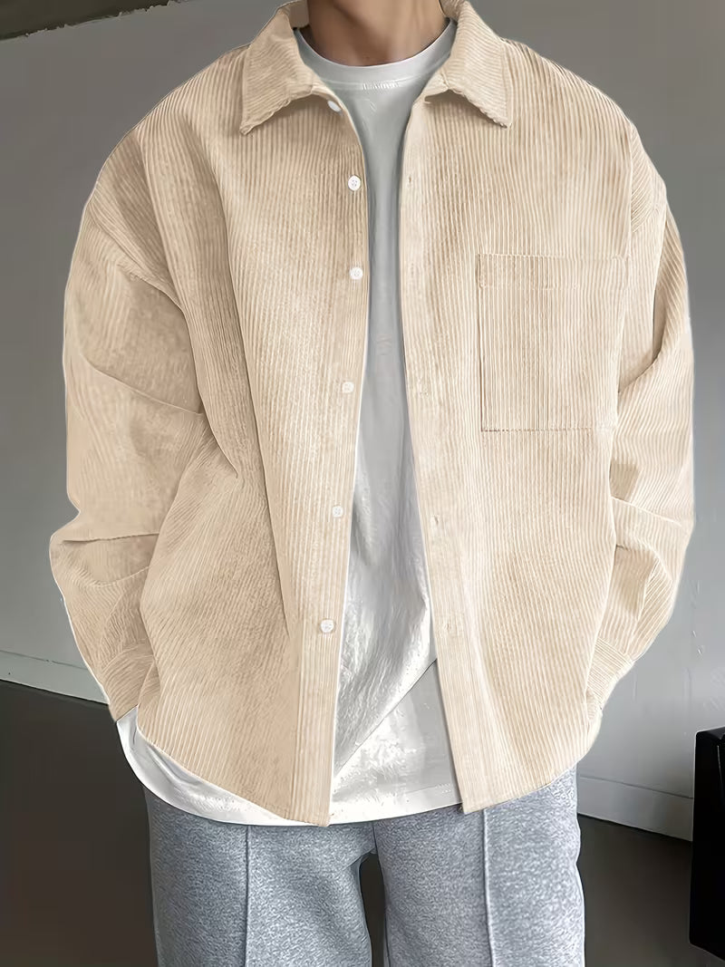 Effortless Corduroy Jacket for Men with Long Sleeve