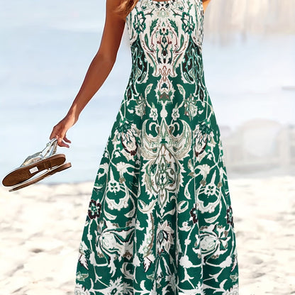 Effortless Floral Maxi Dress for Women with Sleeveless Casual Style