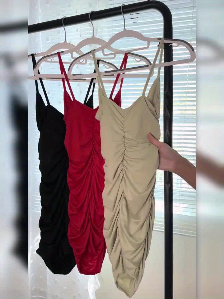 Elegant Evening Dress for Women with V Neck Bodycon Ruched Formal Wedding Guest Style